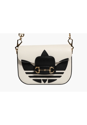 Gucci x Adidas Horsebit 1955 White Black Calfskin Leather Shoulder Bag