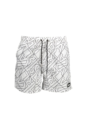 Karl Lagerfeld Bianco Polyester Men's Swim Boxer - S