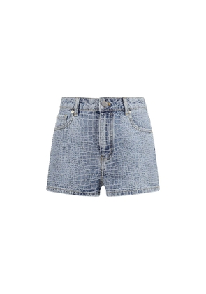 Self-Portrait Blue Cotton Bermuda Shorts - W25
