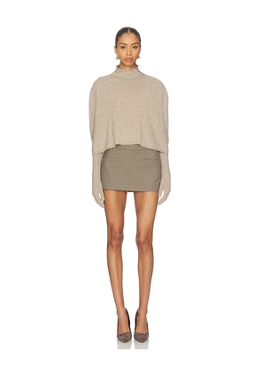 EAVES Mariana Knit Gloves in Taupe.