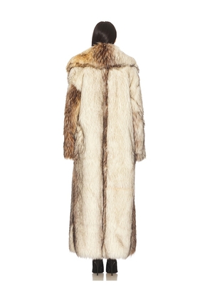 Aniye Records Bice Faux Fur Coat in Beige. Size M. Also in XS.