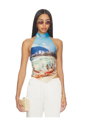 Cult Gaia Bina Top in Blue. Size 0. Also in 2, 4, 6, 8, 10, 12.