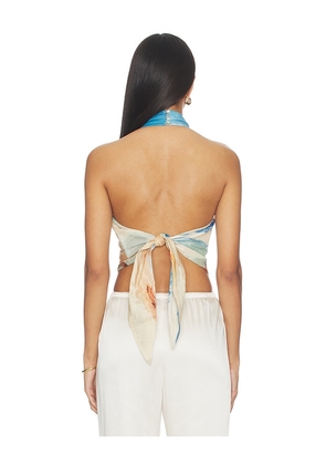Cult Gaia Bina Top in Blue. Size 0. Also in 4, 8, 12.