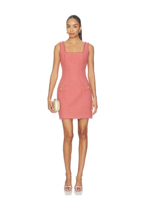 BALMAIN Two Pockets Straight Tweed Short Dress in Rose. Size 40. Also in 36, 38.
