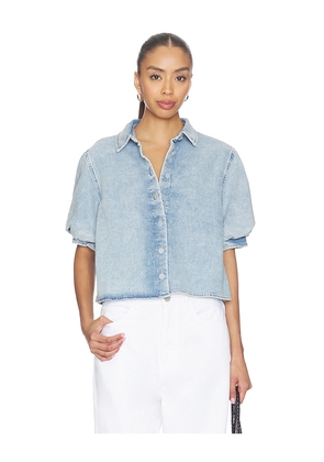 FRAME The Billow Sleeve Shirt in Blue. Size XS. Also in S, M, L, XL.