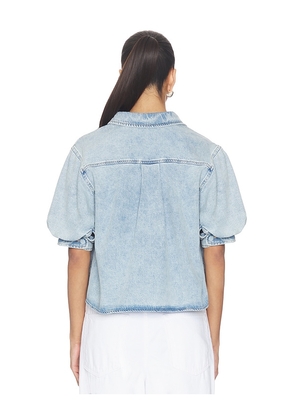 FRAME The Billow Sleeve Shirt in Blue. Size XS. Also in L, M, S.