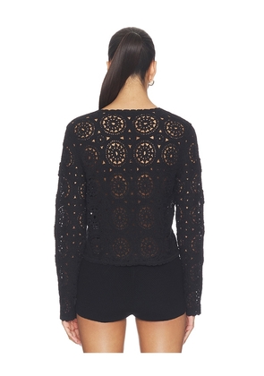 FRAME The Crochet Cardi in Black. Size XS. Also in S, M, L.
