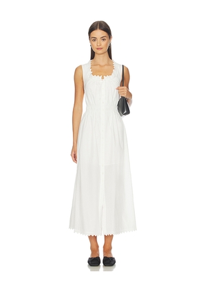 FRAME The Serene Midi Dress in White. Size XS. Also in S, M, L.