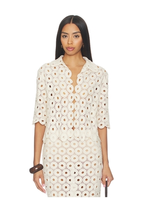 JBQ Braydon Top in Cream. Size XS. Also in S, L, XL.
