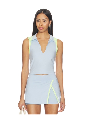 Free People x FP Movement Forehand Polo Top in Baby Blue. Size XS. Also in S.