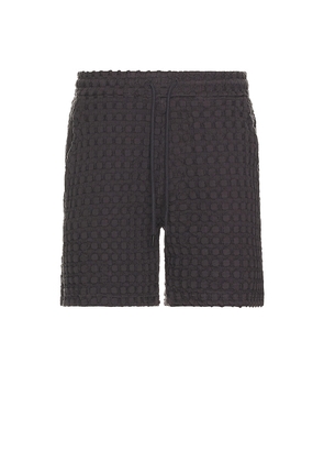 OAS Nearly Black Porto Waffle Shorts in Black. Size M. Also in S, L, XL/1X.