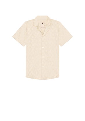 OAS Beige Machu Cuba Terry Shirt in Brown. Size M. Also in S, L, XL/1X.
