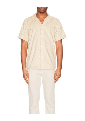 OAS Beige Machu Cuba Terry Shirt in Brown. Size M. Also in L, S, XL/1X.