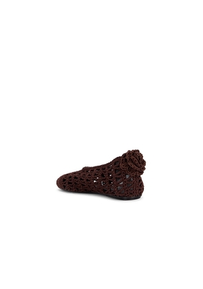 Magda Butrym Crochet Ballet Flat in Brown. Size 37. Also in 40.