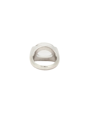 Loren Stewart Crystal Orb Ring in Metallic Silver. Size 8. Also in 7.