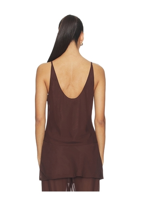 MADISON THE LABEL Anastasia Tank in Chocolate. Size XS. Also in S, M, L.