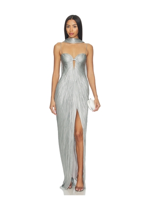 Maria Lucia Hohan Tonia Dress in Metallic Silver. Size 36/4. Also in 34/2, 40/8.