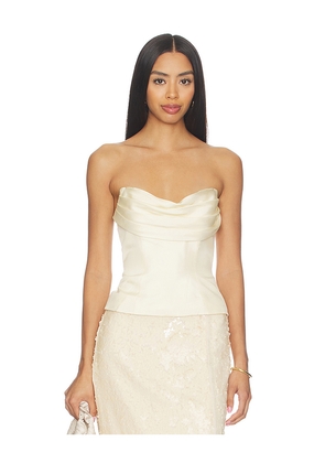 MISHA The Volta Silk Bustier in Ivory. Size XS. Also in S.