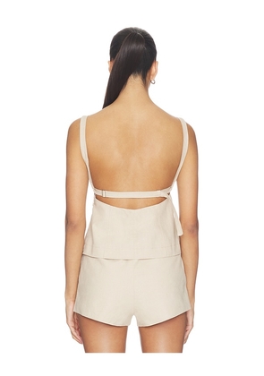 L'Academie Andreia Top in Beige. Size XXS. Also in XS, S, M, L, XL.