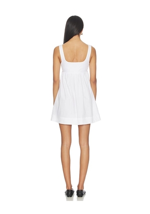 MATTHEW BRUCH Tank Drawstring Baby Doll Dress in White. Size 0. Also in 2, 4.