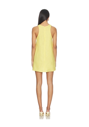 MATTHEW BRUCH Pocket Mini Dress in Yellow. Size XS. Also in S, M.