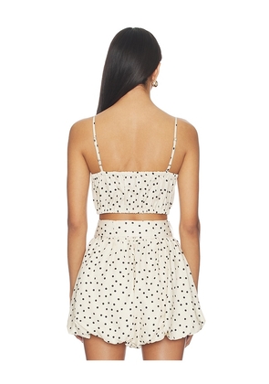 MATTHEW BRUCH Structured Bandeau Crop Top in Neutral,Black. Size XS. Also in S.