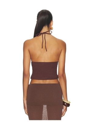 Tiger Mist Zinnia Top in Chocolate. Size S. Also in XS, XL.