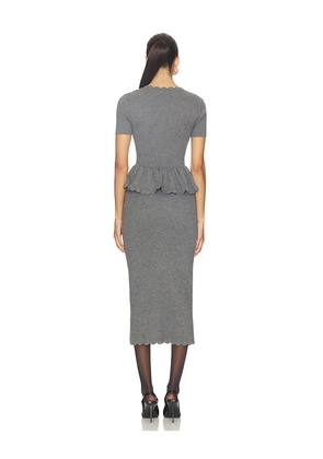 self-portrait Peplum Knit Midi Dress in Grey. Size M. Also in L.