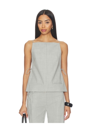 St. Agni Square Side Tie Top in Grey. Size XS. Also in S, M, L.