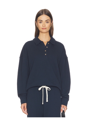 Sold Out NYC The French Terry Polo Sweater in Navy. Size XS. Also in S, M.