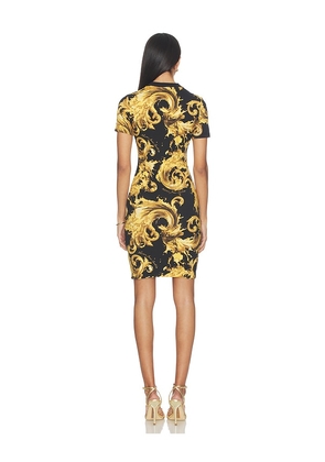 Versace Jeans Couture Baroque T-shirt Dress in Black,Yellow. Size S. Also in XS, M.