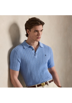 Cable-Knit Cotton Polo Jumper