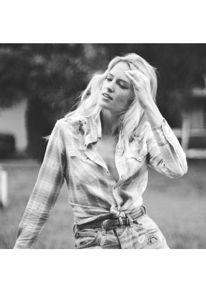 Hand-Embroidered Plaid Western Shirt