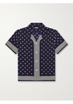 BODE - Camp-Collar Printed Silk-Voile Shirt - Men - Blue - S