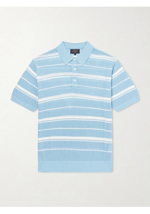 Beams Plus - Striped Knitted Cotton Polo Shirt - Men - Blue - S