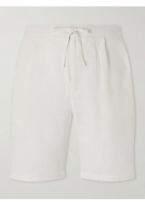 Frescobol Carioca - Rui Straight-Let Pleated Drawstring Shorts - Men - Neutrals - UK/US 28