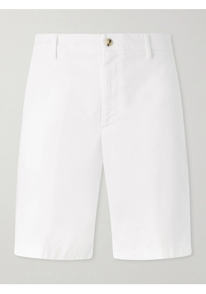 Canali - Straight-Leg Stretch Cotton-Blend Gabardine Shorts - Men - White - IT 46