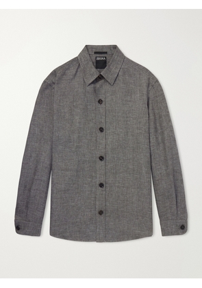 Zegna - Cashmere, Linen and Silk-Blend Overshirt - Men - Gray - S
