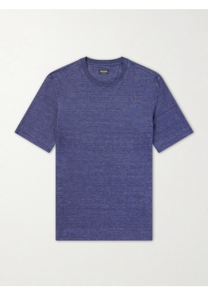 Zegna - Oasi Knitted Linen T-Shirt - Men - Blue - IT 46
