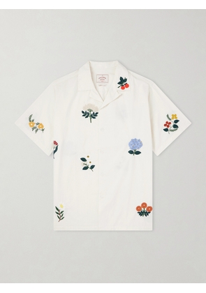 Portuguese Flannel - Embroidered Organic Cotton Shirt - Men - Neutrals - XS