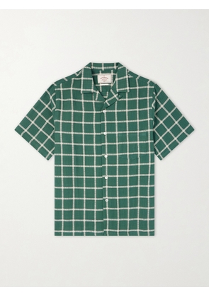 Portuguese Flannel - Alvor Checked Organic Cotton Shirt - Men - Green - XS