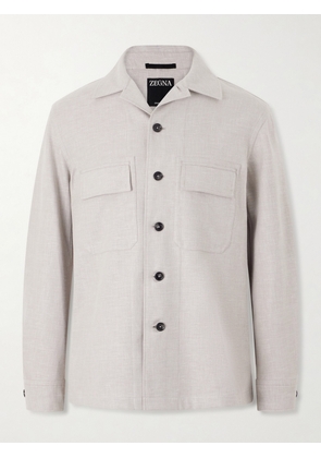 Zegna - Woven Overshirt - Men - Gray - M