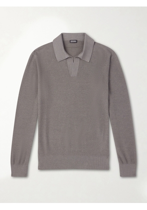 Zegna - Silk and Cashmere-Blend Polo Shirt - Men - Green - IT 48