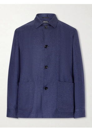Zegna - Wool and Linen-Blend Chore Jacket - Men - Blue - IT 48