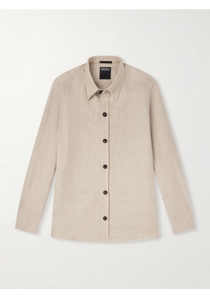 Zegna - Cashmere, Linen and Silk-Blend Overshirt - Men - Neutrals - S