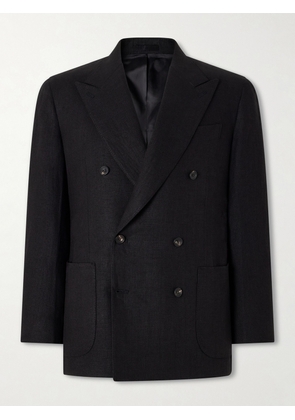 J. Mueser - Waverly Double-Breasted Linen Blazer - Men - Black - IT 46