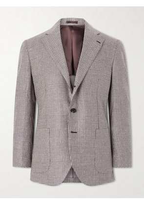 J. Mueser - Wavery Prince of Wales Silk Blazer - Men - Brown - IT 46