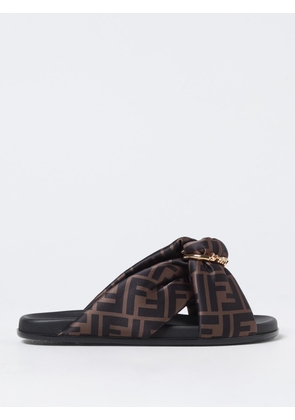 Flat Sandal FENDI Woman color Tobacco