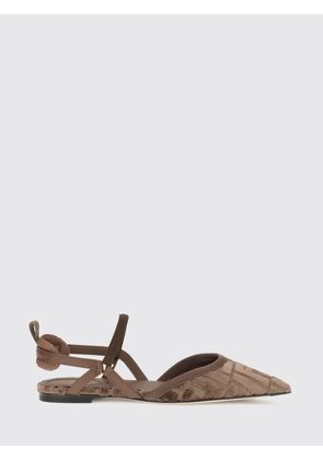 Ballet Flat FENDI Woman color Brown
