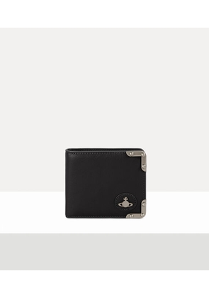 Vivienne Westwood Man. Billfold Wallet Aniline Leather Black-dark-silver-hw One Size Men